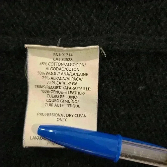 Armani Exchange Wool Alpaca Cotton Open Long Cardigan Black Womens Size XS - Picture 9 of 9